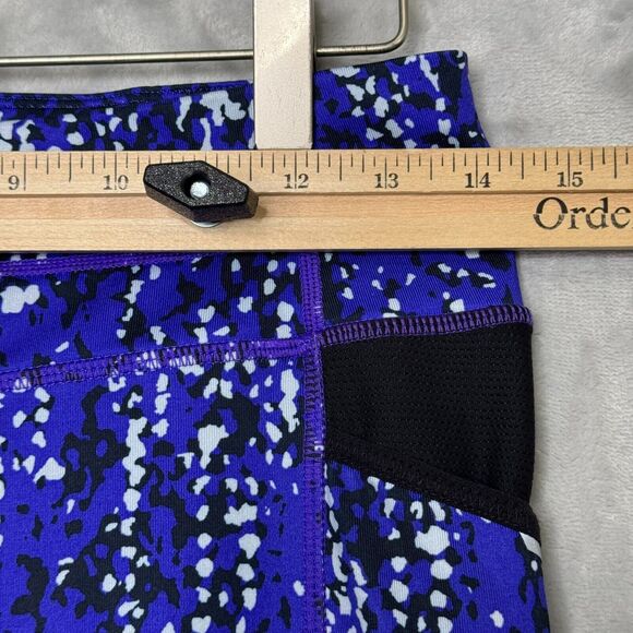 Athletha Capri Leggings Womens Small Purple Black Abstract Print Pockets - Picture 8 of 11